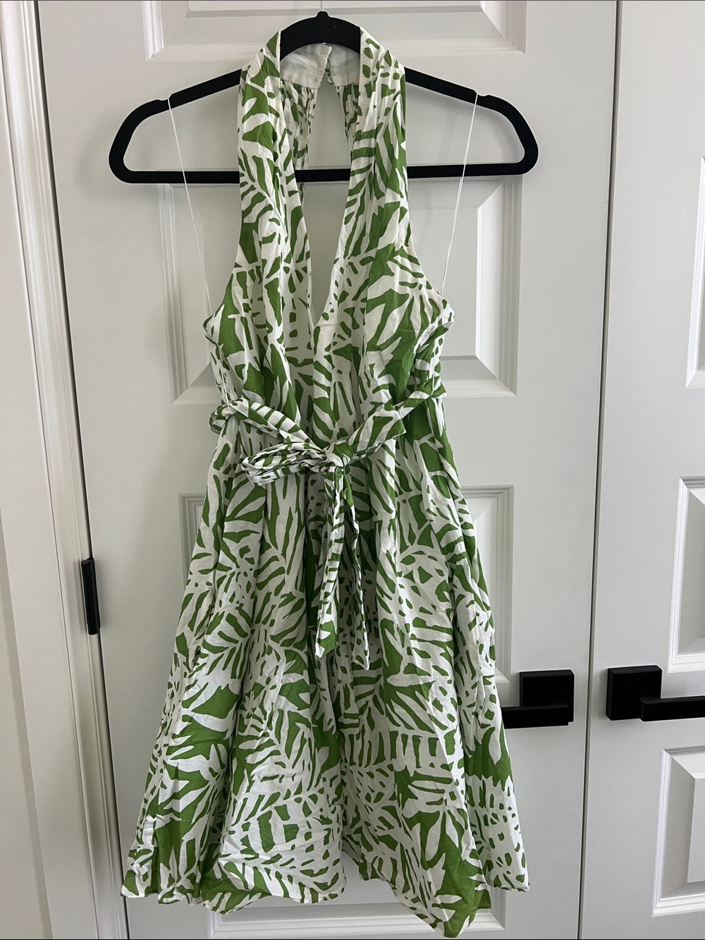 Maggy London Green and White Halter Sundress
